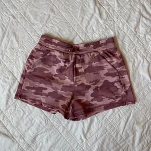 Camo athletic shorts runway pinkish brown girls size 14 athleisure lounge spring